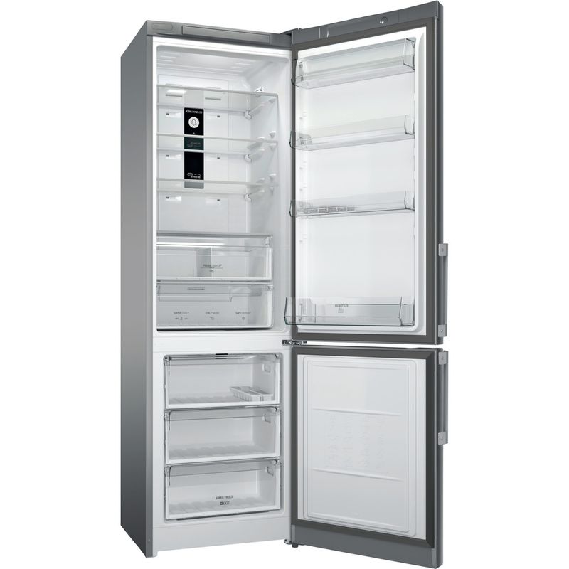 Hotpoint_Ariston-Комбинированные-холодильники-Отдельностоящий-HFP-7200-XO-Зеркальный-Inox-2-doors-Perspective-open