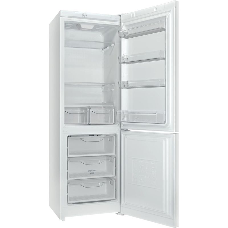 Indesit-Холодильник-с-морозильной-камерой-Отдельностоящий-DS-318-W-Белый-2-doors-Perspective-open