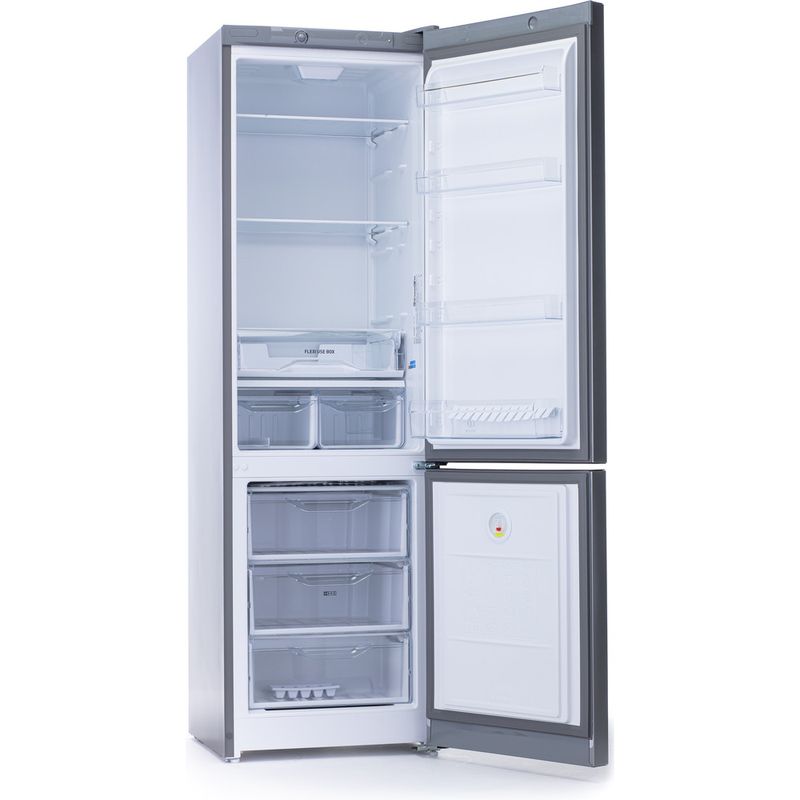 Indesit-Холодильник-с-морозильной-камерой-Отдельностоящий-DS-4200-SB-Серебристый-2-doors-Perspective-open