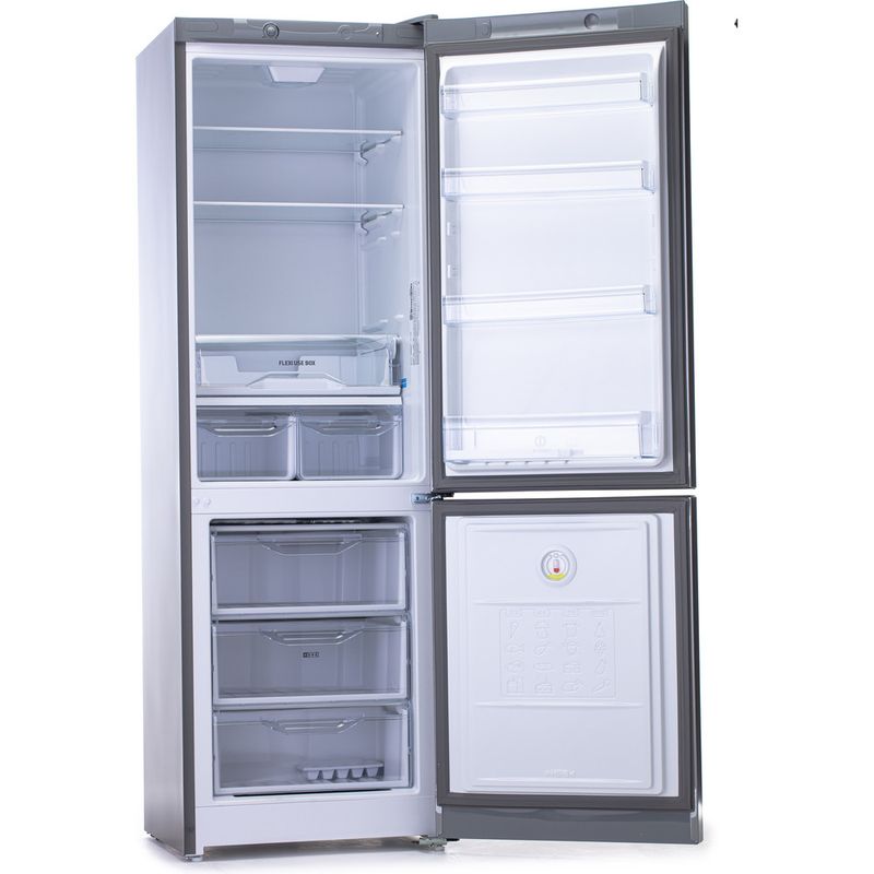Indesit-Холодильник-с-морозильной-камерой-Отдельностоящий-DS-4180-SB-Серебристый-2-doors-Perspective-open