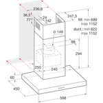 Indesit-Вытяжной-шкаф-Встраиваемый-IHBS-6.5-LM-X-Inox-Wall-mounted-Механическое-Technical-drawing