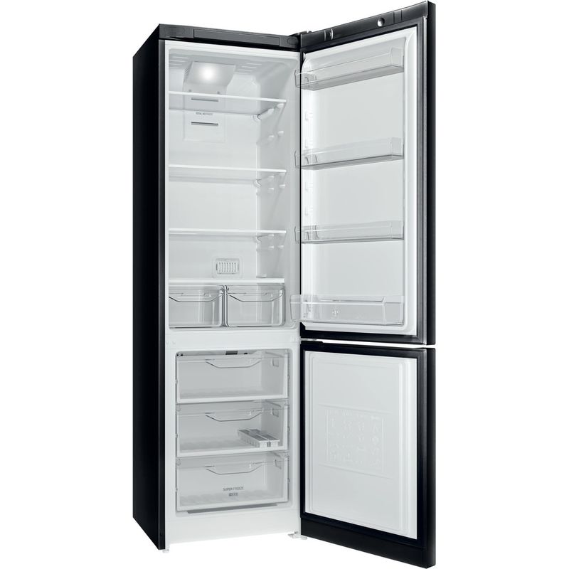 Indesit-Холодильник-с-морозильной-камерой-Отдельностоящий-DF-5200-B-Черный-2-doors-Perspective-open