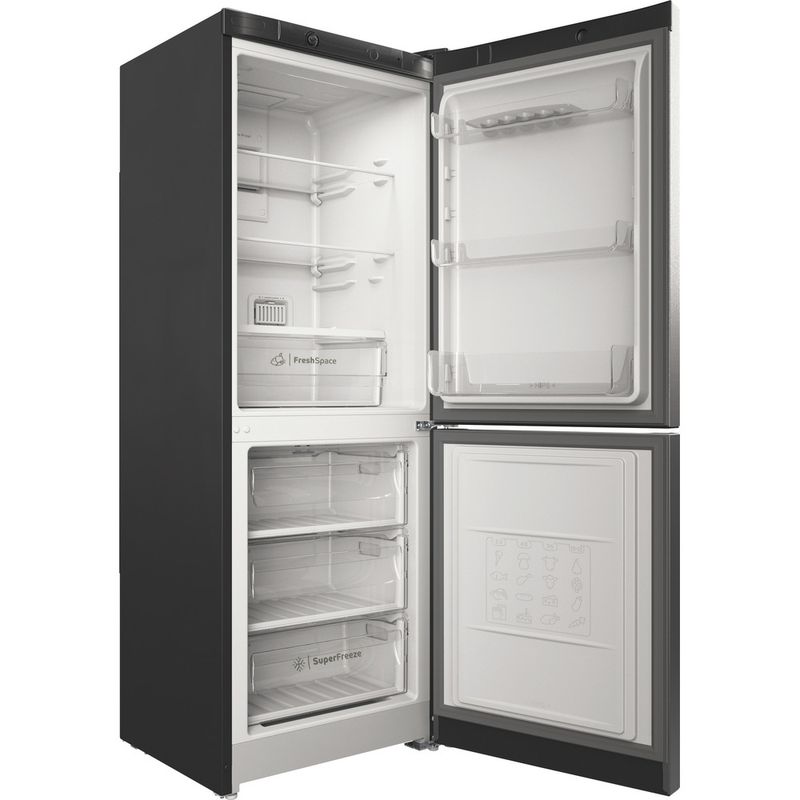 Indesit-Холодильник-с-морозильной-камерой-Отдельностоящий-ITS-4160-S-Серебристый-2-doors-Perspective-open