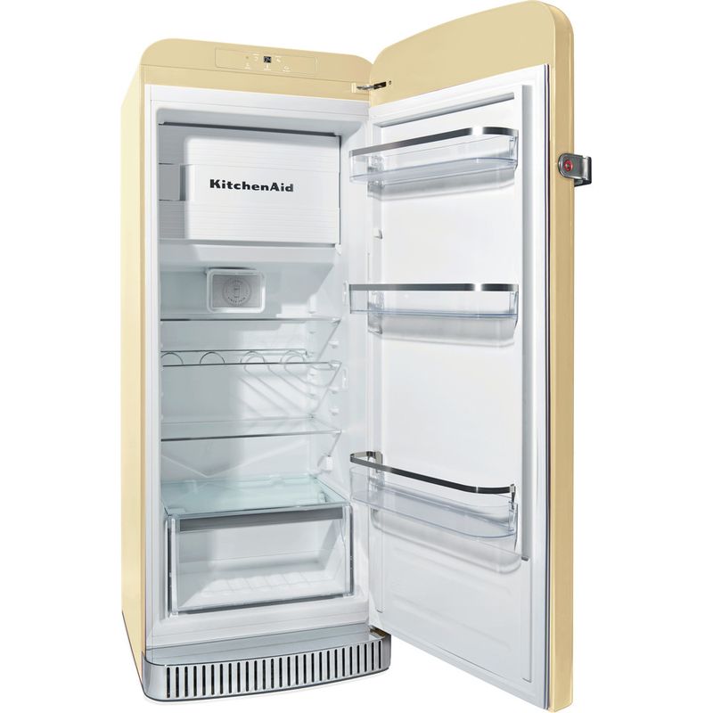 Kitchenaid-Холодильник-Отдельно-стоящий-KCFMA-60150R-Кремовый-глянцевый-Perspective-open