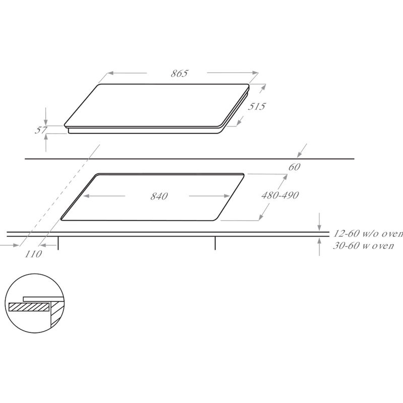 Kitchenaid-Варочная-поверхность-KHIAF-10900-Черный-Induction-vitroceramic-Technical-drawing