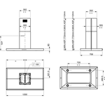 Kitchenaid-Вытяжной-шкаф-Встроенная-KEIPP-12020-Нержавеющая-сталь-Отдельно-стоящий-Электронный-Technical-drawing