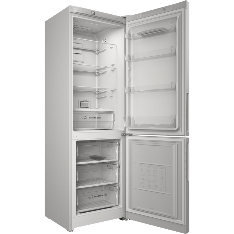 Indesit-Холодильник-с-морозильной-камерой-Отдельностоящий-ITR-4180-W-Белый-2-doors-Perspective-open