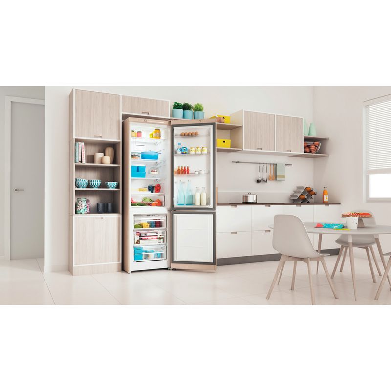 Indesit-Холодильник-с-морозильной-камерой-Отдельностоящий-ITR-4200-E-Розово-белый-2-doors-Lifestyle-perspective-open