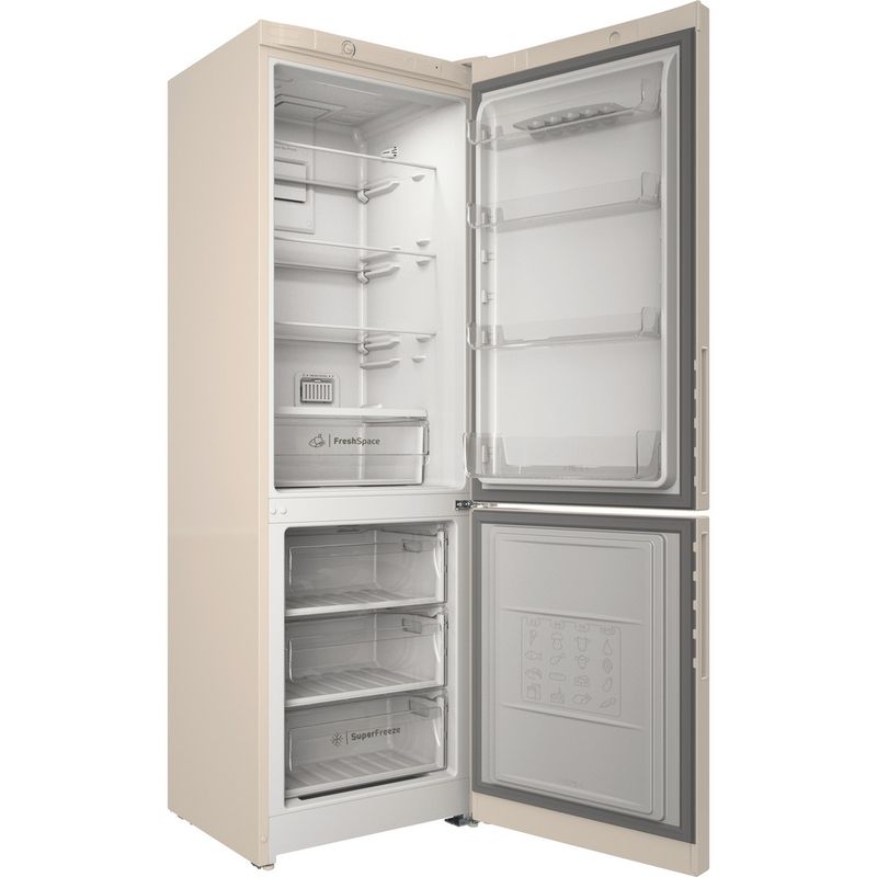 Indesit-Холодильник-с-морозильной-камерой-Отдельностоящий-ITR-4180-E-Розово-белый-2-doors-Perspective-open
