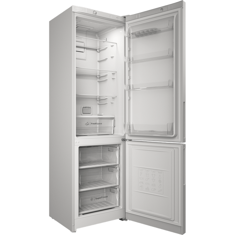 Indesit-Холодильник-с-морозильной-камерой-Отдельностоящий-ITR-4200-W-Белый-2-doors-Perspective-open