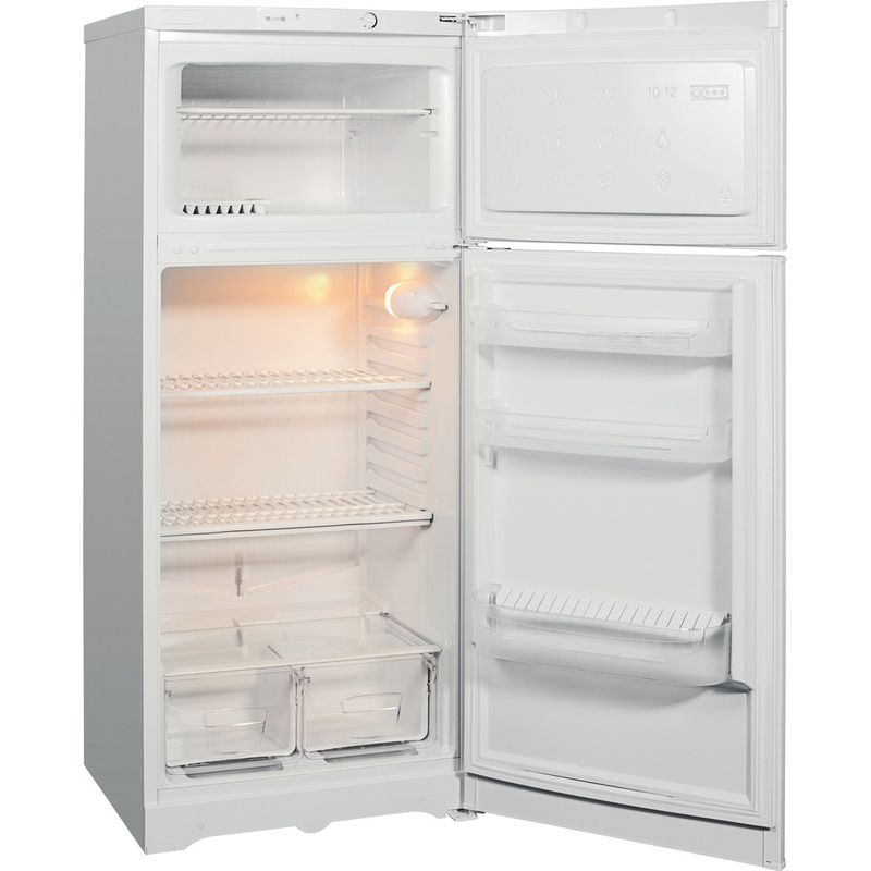 Indesit-Холодильник-с-морозильной-камерой-Отдельностоящий-TIA-140-Белый-2-doors-Perspective-open