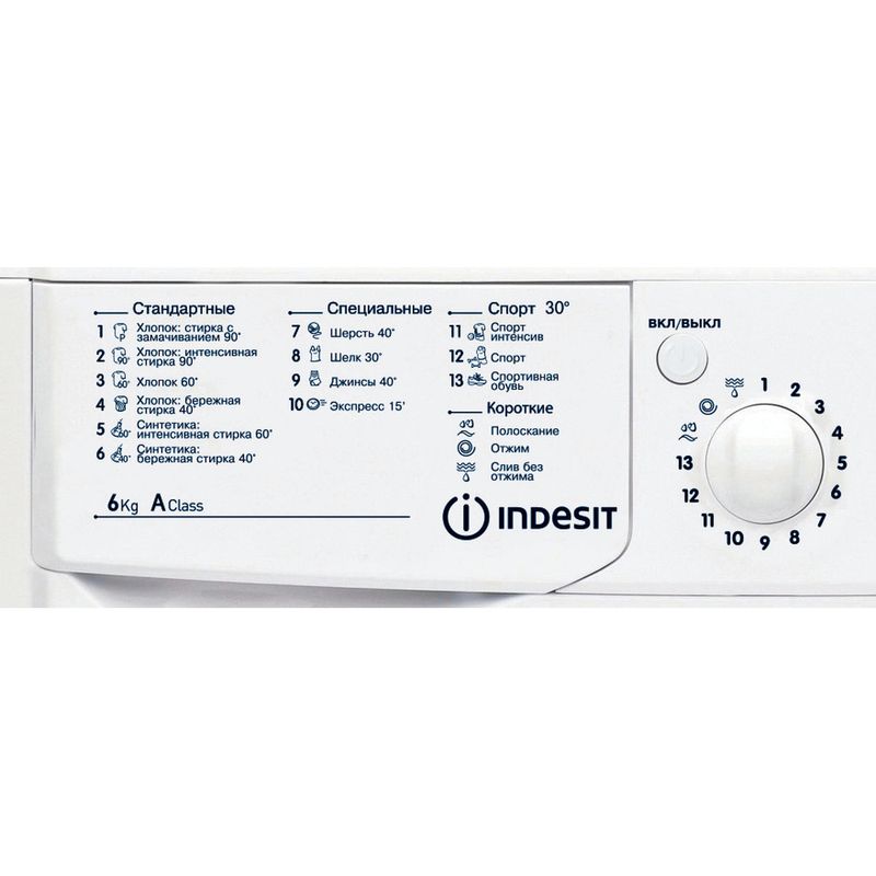 Indesit-Стиральная-машина-Отдельностоящий-IWSE-6105--CIS-.L-Белый-Фронтальная-загрузка-A-Control-panel