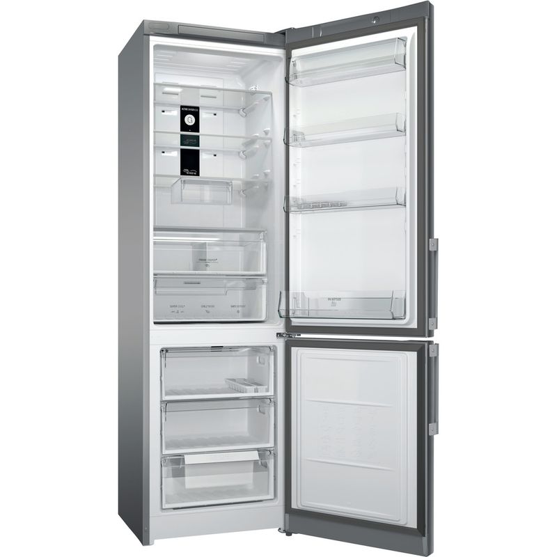 Hotpoint_Ariston-Комбинированные-холодильники-Отдельностоящий-HFP-8202-XOS-Зеркальный-Inox-2-doors-Perspective-open